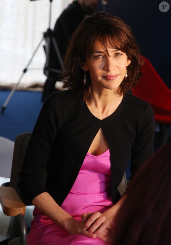Exclusif - Sophie Marceau lors d'une interview pour la promotion du film "Tu veux ou tu veux pas" avec Patrick Bruel au Pavillon Unifrance lors du 67e Festival du film de Cannes, le 19 mai 2014.