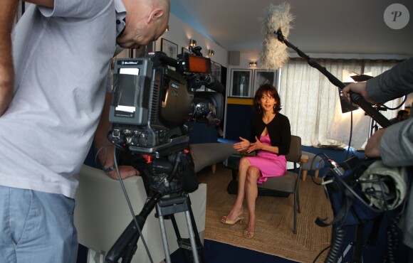Exclusif - Sophie Marceau lors d'une interview pour la promotion du film "Tu veux ou tu veux pas" avec Patrick Bruel au Pavillon Unifrance lors du 67e Festival du film de Cannes, le 19 mai 2014.