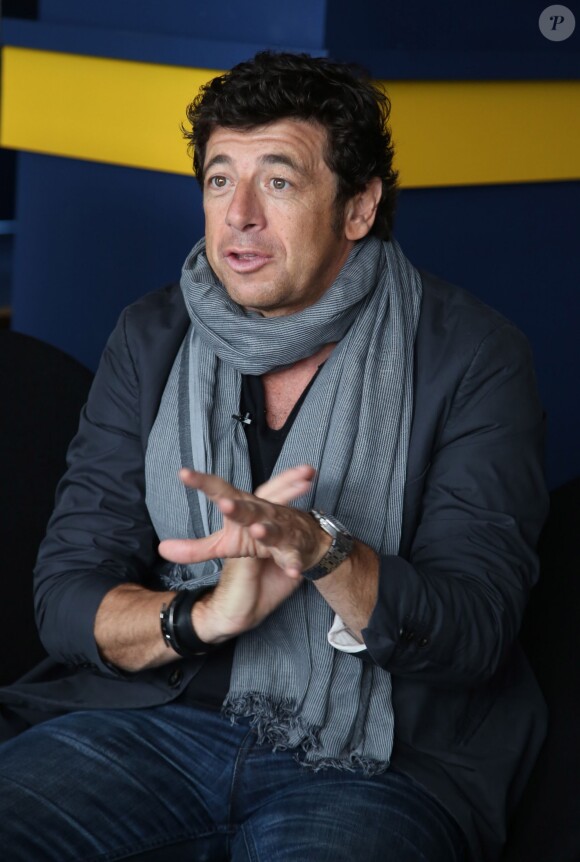 Exclusif - Patrick Bruel lors d'une interview pour la promotion du film "Tu veux ou tu veux pas" avec Patrick Bruel au Pavillon Unifrance lors du 67e Festival du film de Cannes, le 19 mai 2014.