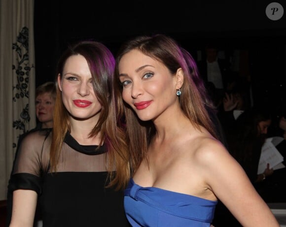 Elodie Frégé et Isabella Orsini au lancement de la nouvelle collection de Divamour, marque de lingerie haut de gamme, à Paris en avril 2013
