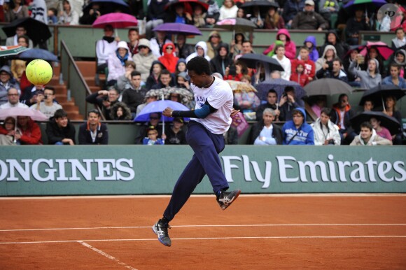 Gaël Monfils lors de la journées des Enfants de Roland-Garros, à Roland-Garros, le 24 mai 2014 à Paris