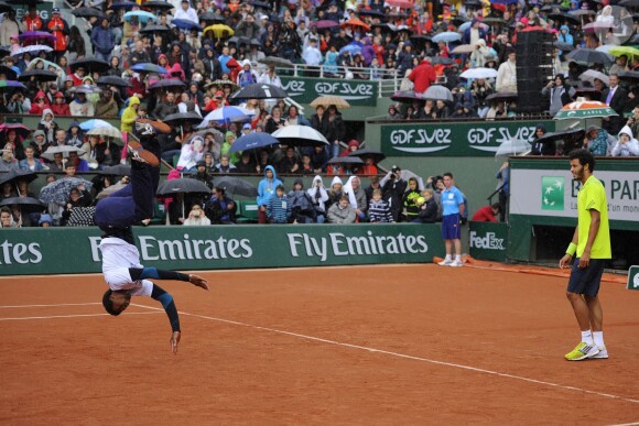 Gaël Monfils lors de la journées des Enfants de Roland-Garros, à Roland-Garros, le 24 mai 2014 à Paris