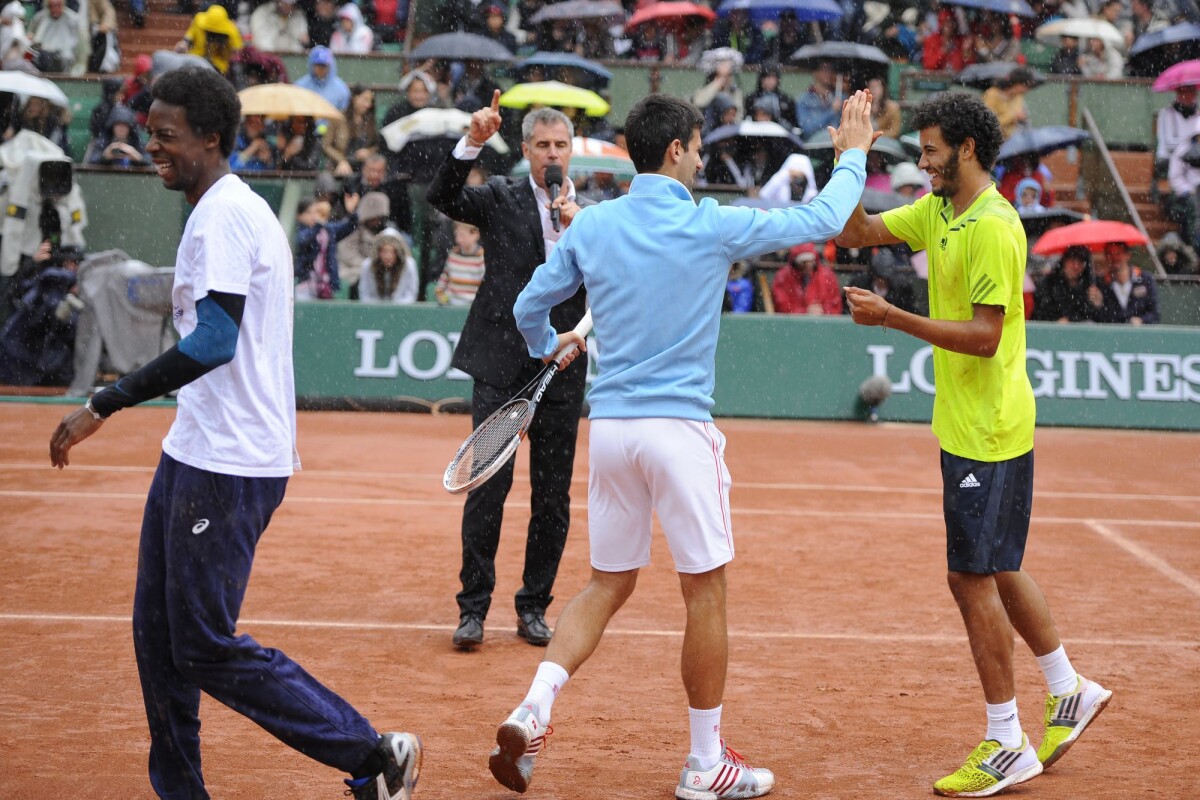 Photo : Gaël Monfils, Laurent Lokoli Et NOvak Djokovic Lors De La ...