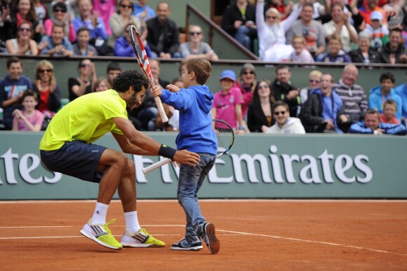 Laurent Lokoli lors de la journées des Enfants de Roland-Garros, à Roland-Garros, le 24 mai 2014 à Paris