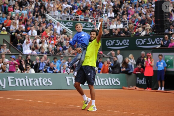 Laurent Lokoli lors de la journées des Enfants de Roland-Garros, à Roland-Garros, le 24 mai 2014 à Paris