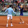Novak Djokovic et Kristina Mladenovic lors de la journées des Enfants de Roland-Garros, à Roland-Garros, le 24 mai 2014 à Paris