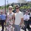 Pixie Lott et son compagnon Oliver Cheshire dans le paddock du Grand Prix de Monaco, le 25 mai 2014