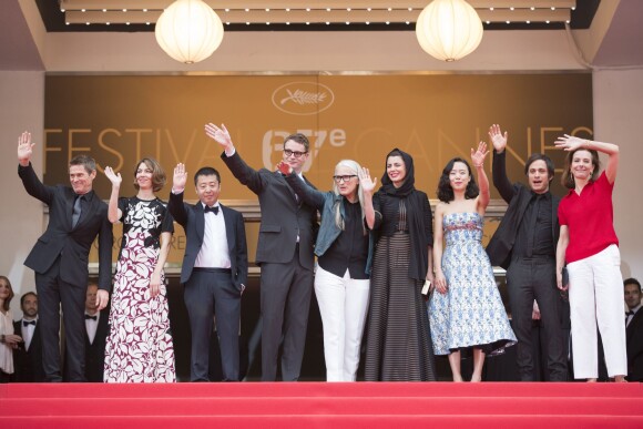 Le jury de la 67e édition : Willem Dafoe, Sofia Coppola, Jia Zhangke, Nicolas Winding Refn, Jane Campion, Leila Hatami, Do-yeon Jeon, Gael Garcia Bernal et Carole Bouquet lors de la dernière montée des marches du Festival de Cannes 2014