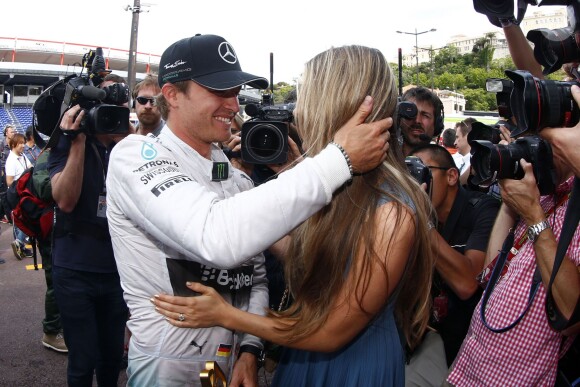 Nico Rosberg et sa compagne Vivian Sibold, à l'issue du Grand Prix de Monaco le 25 mai 2014