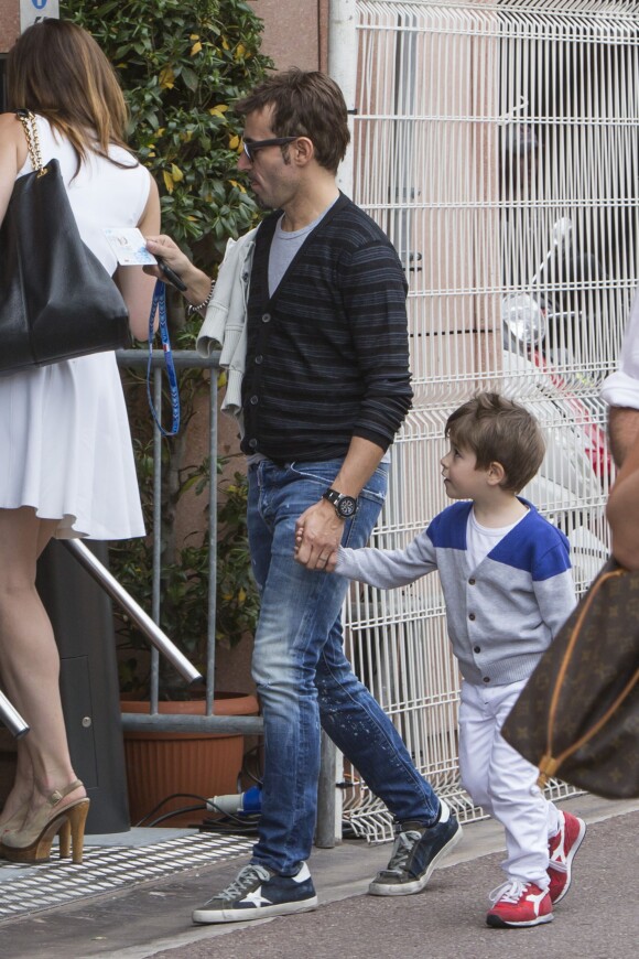 Max Biaggi et son fils lors du Grand Prix de Monaco le 25 mai 2014