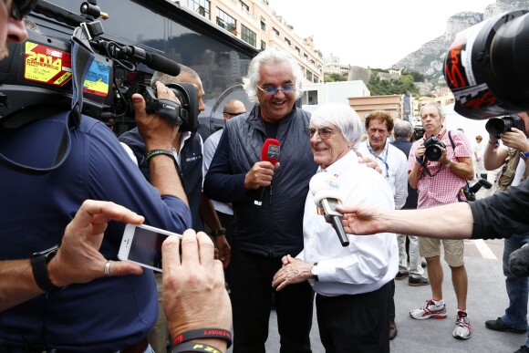 Flavio Briatore et Bernie Ecclestone lors du Grand Prix de Monaco le 25 mai 2014
