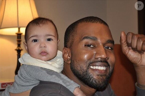 Photo de North et Kanye West, le 17 janvier 2014.