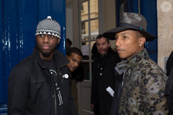 Exclusif - Pharrell Williams - Vernissage de l'exposition "G I R L" pensée par Pharrell Williams à la Galerie Perrotin. Paris, le 26 mai 2014.
