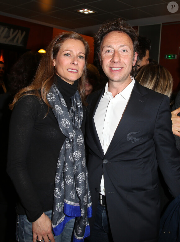 Anne Gravoin et Stéphane Bern - Concert de Vincent Niclo sur la scène de l'Olympia à Paris le 28 mai 2014.