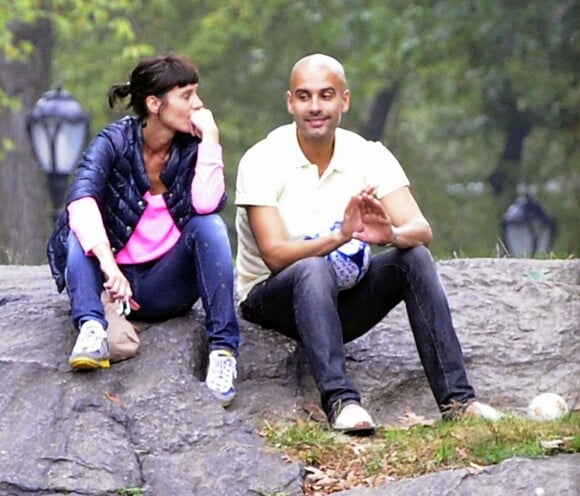 Pep Guardiola et son épouse Cristina Serra à New York le 4 octobre 2012. 