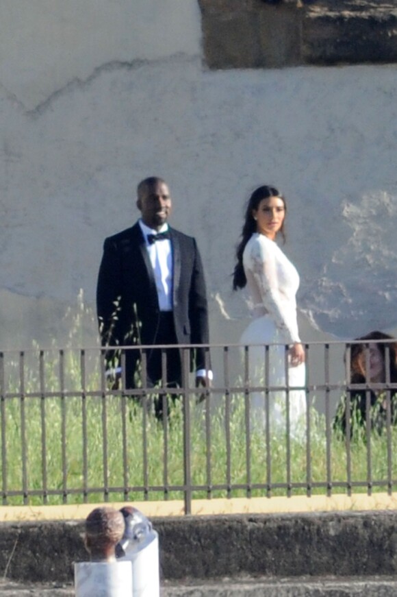 Exclusif - Kim Kardashian et Kanye West au Fort Belvedere à Florence en Italie le 24 mai 2014.