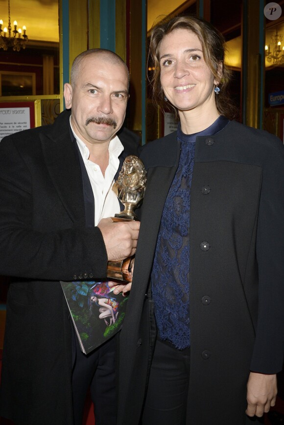Philippe Torreton et sa femme Elsa Boublil à la 26e nuit des Molières aux Folies Bergères à Paris, le 2 juin 2014.