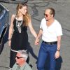 Johnny Depp et sa fiancée Amber Heard sur le tournage du film "Black Mass" à Boston, le 2 juin 2014.