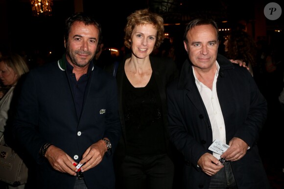 Bernard Montiel, Anne Richard et Fabien Lecoeuvre - Showcase de la comédie musicale "Mistinguett, reine des années folles" au Casino de Paris, le 3 juin 2014.