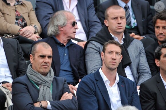 Jacques Laffite, Olivier Panis, Cédric Pioline, Alain Bernard à Roland-Garros à Paris, le 4 juin 2014.