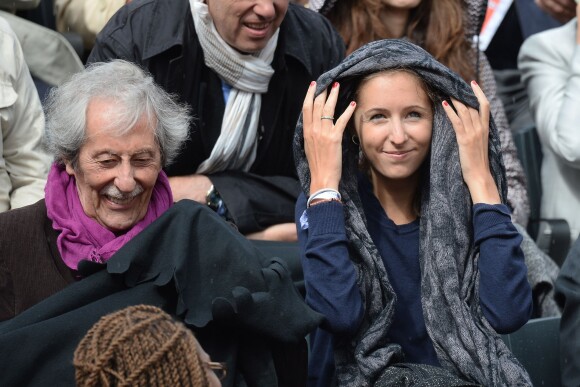 Jean Rochefort et sa fille Clémence à Roland-Garros à Paris, le 4 juin 2014.
