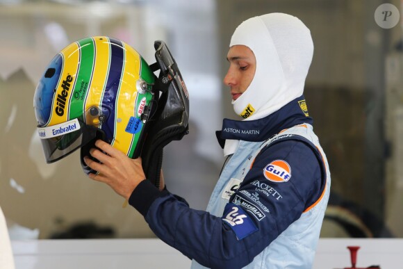 Bruno Senna, neveu d'Ayrton Senna, lors des essais pour les 24 heures du Mans. Le Mans, le 1er juin 2014.