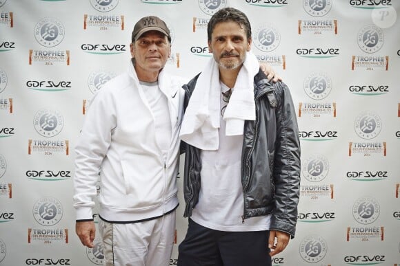 Laurent Baffie et Pascal Elbé lors du trophée des Personnalités le 3 juin 2014 en marge de Roland-Garros à Paris. 