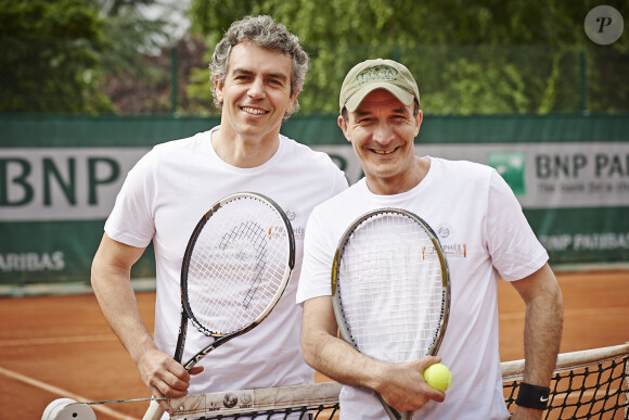 François Trillo et Pascal Sellem lors du Trophée des Personnalités le 3 juin 2014 en marge de Roland-Garros à Paris. 