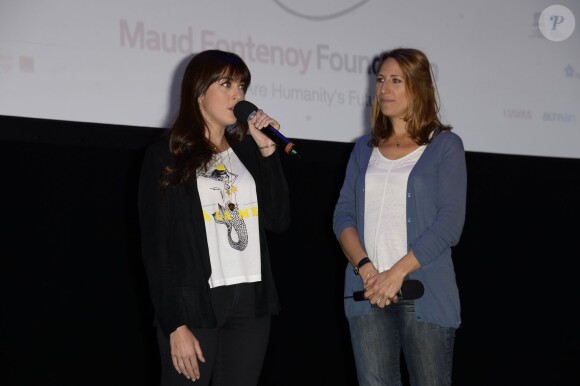 Maud Fontenoy enceinte et Nolwenn Leroy - Cérémonie de remise de prix des "Défis Scolaires" de la Fondation Maud Fontenoy à l'occasion de la Journée mondiale de l'environnement au Théâtre de l'Odéon à Paris le 5 juin 2014.
