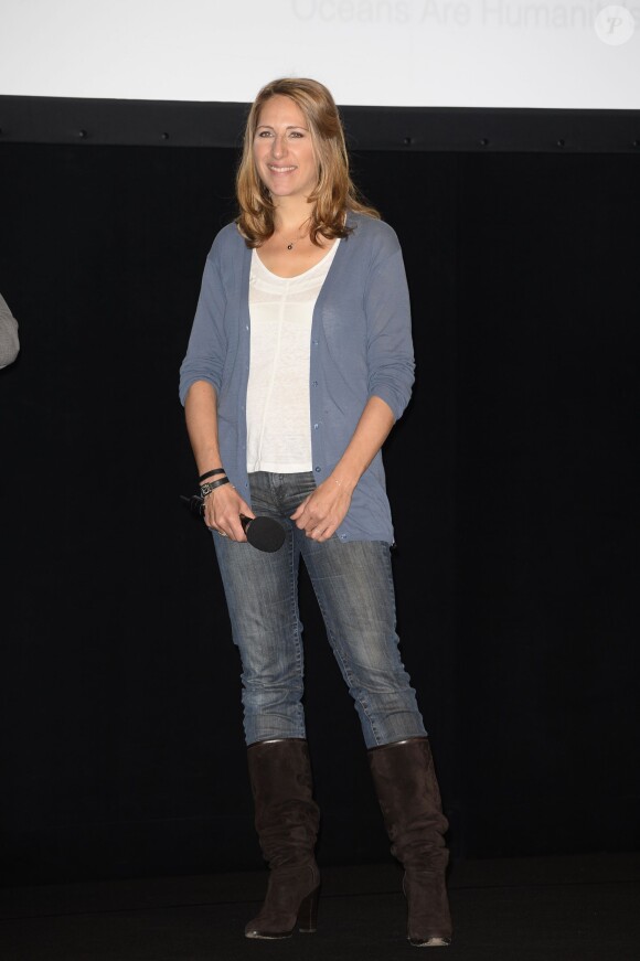 Maud Fontenoy enceinte - Cérémonie de remise de prix des "Défis Scolaires" de la Fondation Maud Fontenoy à l'occasion de la Journée mondiale de l'environnement au Théâtre de l'Odéon à Paris le 5 juin 2014.