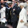Le prince Charles et Camilla Parker Bowles ont assisté en compagnie du Premier ministre français Manuel Valls à une cérémonie au cimetière de Bayeux dans la matinée du vendredi 6 juin 2014 pour le 70e anniversaire du Débarquement en Normandie.
