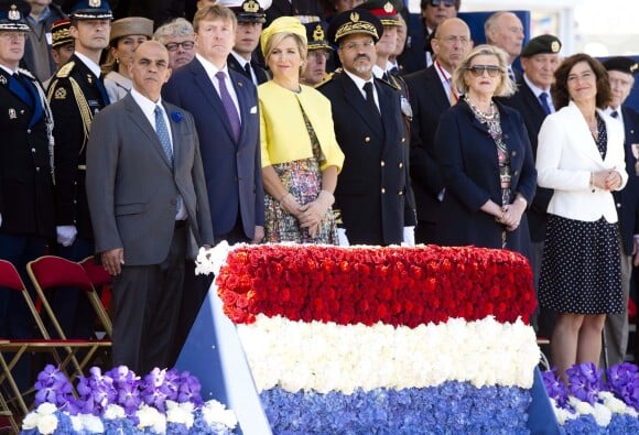 Le roi Willem-Alexander et la reine Maxima des Pays-Bas à Arromanches le 6 juin 2014 pour le 70e anniversaire du Débarquement en Normandie.