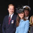  Le prince William et Kate Middleton, duchesse de Cambridge, lors de la c&eacute;r&eacute;monie sur la plage "Gold Beach" &agrave; Arromanches pour les comm&eacute;morations du 70e anniversaire du d&eacute;barquement sur les plages de Normandie lors de la Seconde Guerre Mondiale, le 6 juin 2014. 