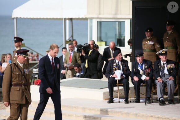 Le prince William lors de la cérémonie sur la plage "Gold Beach" à Arromanches pour les commémorations du 70e anniversaire du débarquement sur les plages de Normandie lors de la Seconde Guerre Mondiale, le 6 juin 2014.