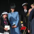  Kate Catherine Middleton, duchesse de Cambridge, lors de la c&eacute;r&eacute;monie sur la plage "Gold Beach" &agrave; Arromanches pour les comm&eacute;morations du 70e anniversaire du d&eacute;barquement sur les plages de Normandie lors de la Seconde Guerre Mondiale, le 6 juin 2014. 