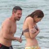 Exclusif - Le coach de l'Atlético Madrid Diego Simeone et sa compagne Carla Pereira en vacances à Saint-Barthelémy le 27 mai 2014.