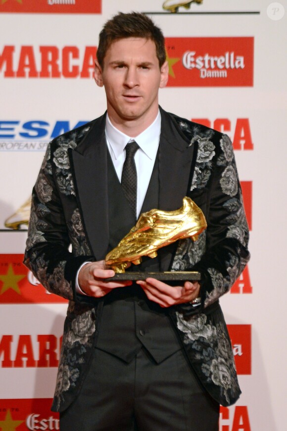 Lionel Messi, le footballeur argentin, a reçu le Soulier d'or à Barcelone le 20 novembre 2013 