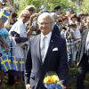Le roi Carl XVI Gustaf et la reine Silvia de Suède à Ange pour la Fête nationale le 6 juin 2014