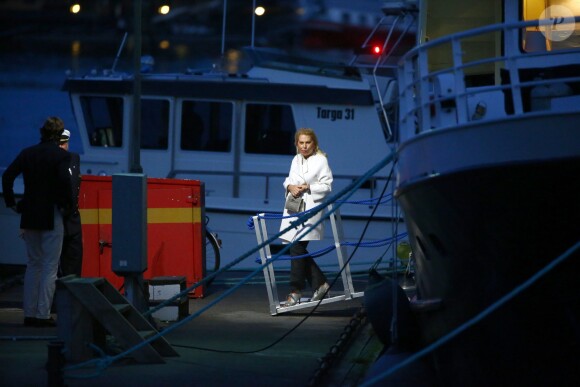 Exclusif - Eva O'Neill arrive le 7 juin 2014 pour une soirée à bord du M/S Victorina III à la veille du baptême de la princesse Leonore à Stockholm en Suède le 7 juin 2014.