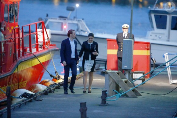 Exclusif - La princesse Victoria de Suède et le prince Daniel arrivant le 7 juin 2014 pour une soirée à bord du M/S Victorina III à la veille du baptême de la princesse Leonore à Stockholm en Suède le 7 juin 2014.