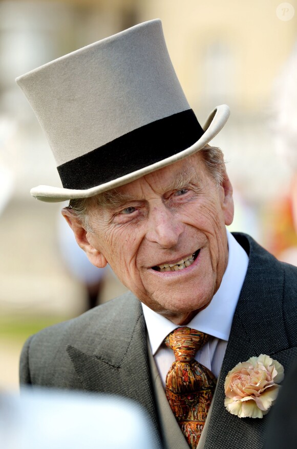Le prince Philip, duc d'Edimbourg, à la garden party organisée le 10 juin 2014, jour de ses 93 ans, à Buckingham Palace