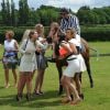 Jude Cissé, ex de Djibril, lors d'un match de polo avec ses amies Liz Mcclarnon, Claire Henry, et Charlotte Dawson à Cheshire, le 11 juin 2014. 