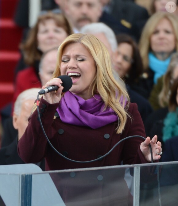 Kelly Clarkson à Washington, le 21 janvier 2013.