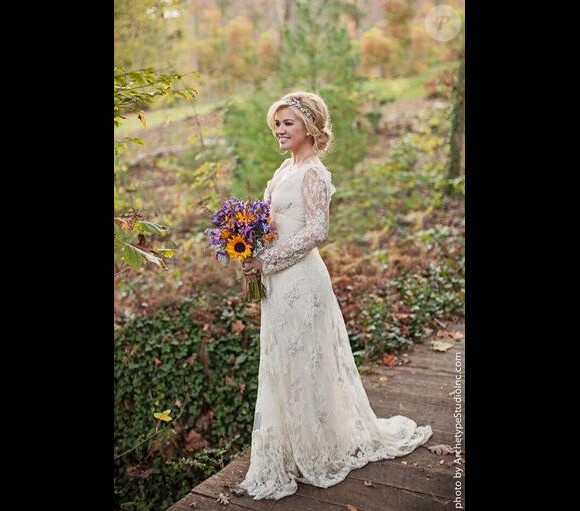 La chanteuse Kelly Clarkson lors de son mariage avec Brandon Blackstock, le 20 octobre 2013.