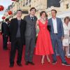 Lucas Belvaux, Loïc Corbery, Emilie Dequenne et son fiancé Michel Ferracci lors de la cérémonie de clôture du Festival du film romantique de Cabourg, le 14 juin 2014.