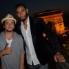 Exclusif - Kev Adams et La Fouine (Laouni Mouhid) - Les acteurs et les invités du film "A toute épreuve" sur la terrasse du Publicis lors du 3e Champs-Elysées Film Festival à Paris, le 13 juin 2014.