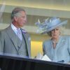 Le prince Charles et Camilla Parker Bowles en loge au premier jour du Royal Ascot, le 17 juin 2014