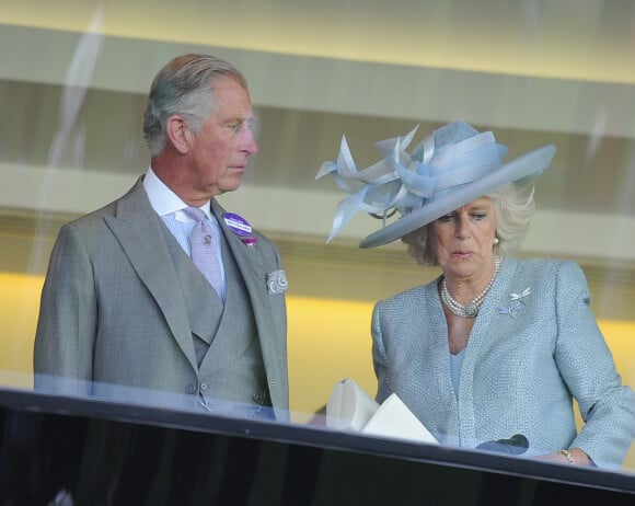 Le prince Charles et Camilla Parker Bowles en loge au premier jour du Royal Ascot, le 17 juin 2014