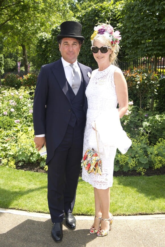 Tamara Beckwith et son mari Giorgio Veroni au premier jour du Royal Ascot, le 17 juin 2014