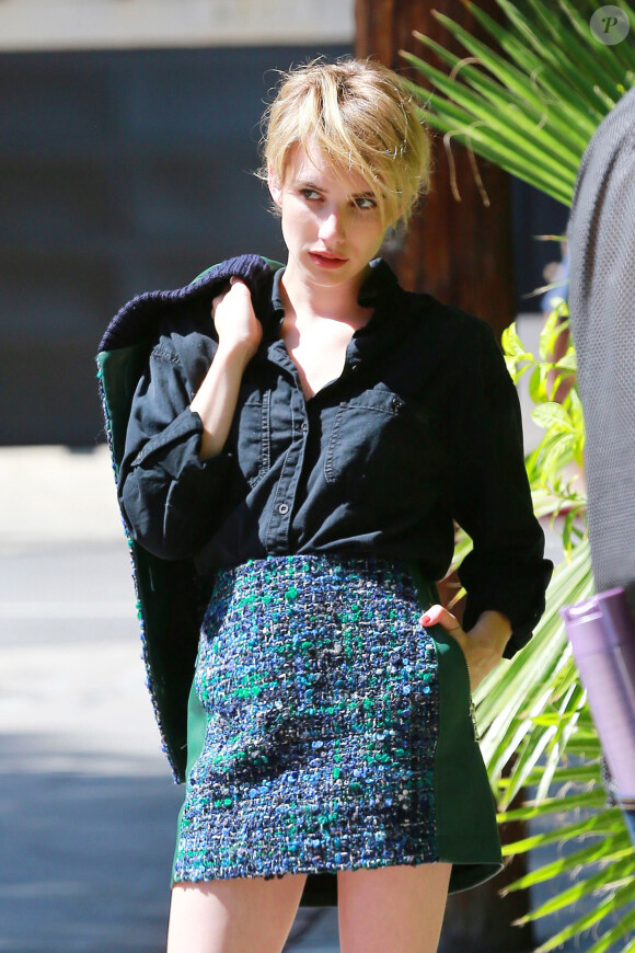 Emma Roberts au Chateau Marmont à West Hollywood, Los Angeles, le 13 juin 2014.